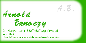arnold banoczy business card